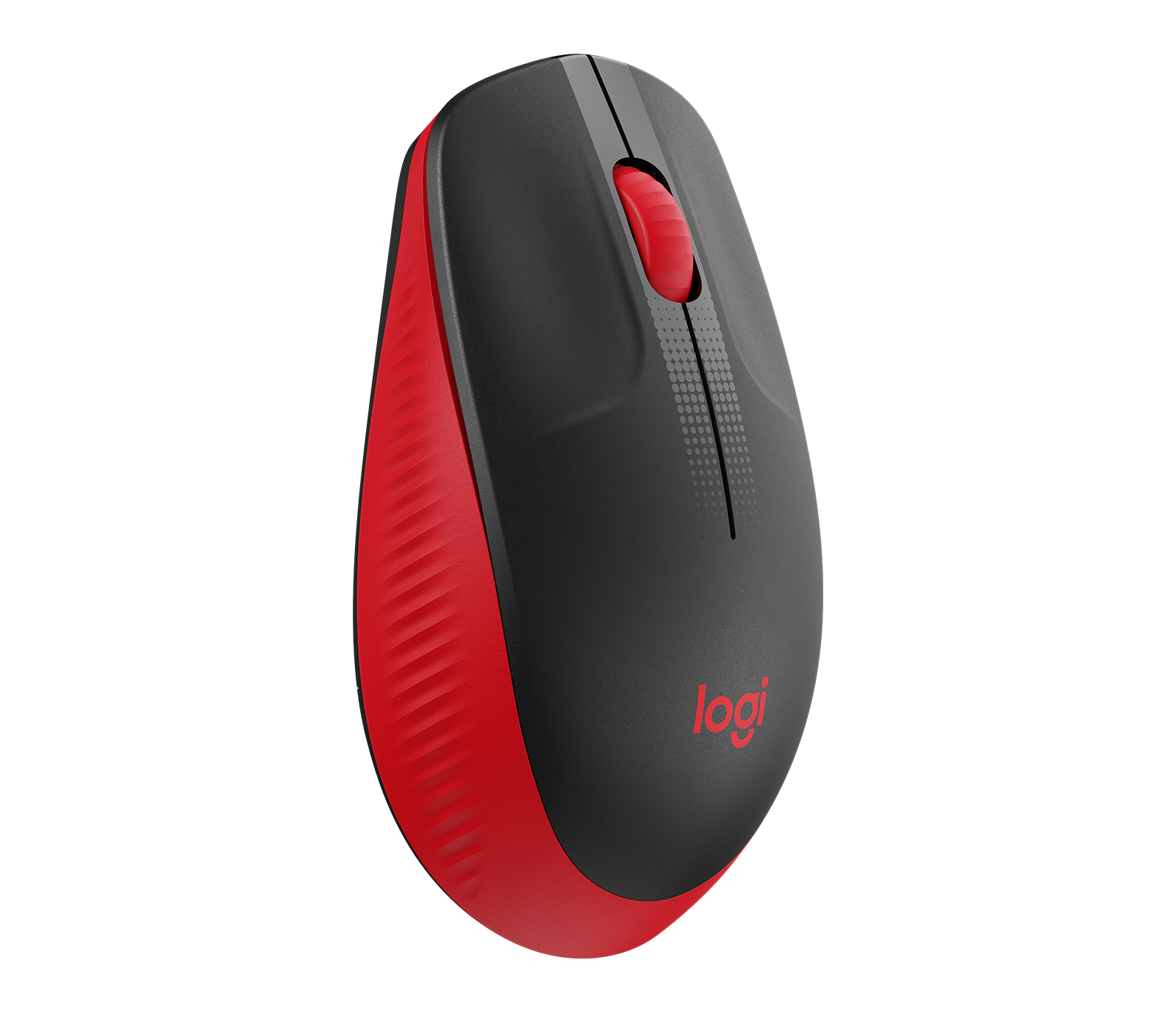 Logitech M190 - Ratón - óptico - 3 botones - inalámbrico - receptor inalámbrico USB - rojo