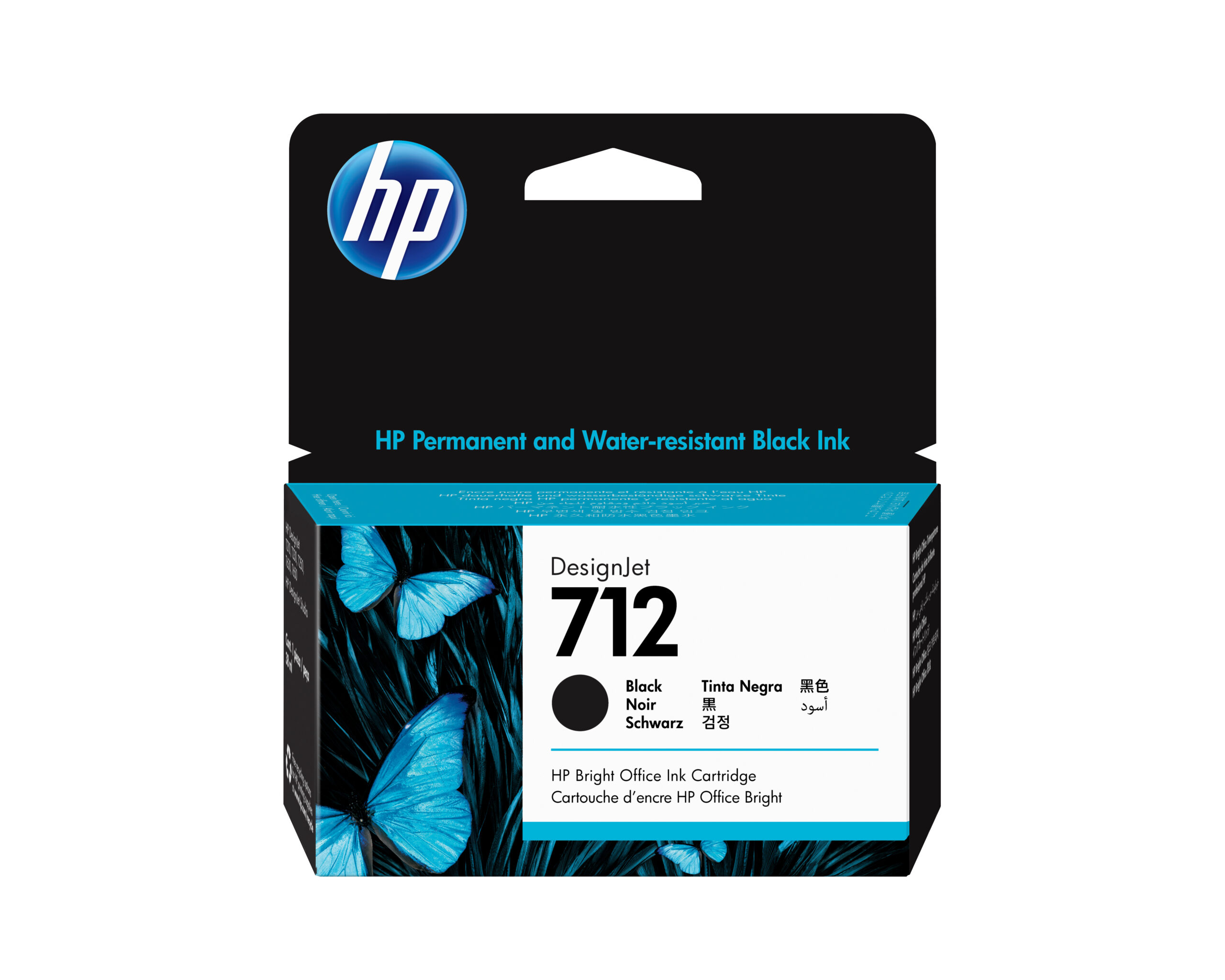 HP 712 - 38 ml - negro - original - DesignJet - cartucho de tinta - para DesignJet Studio, T210, T230, T250, T630, T650