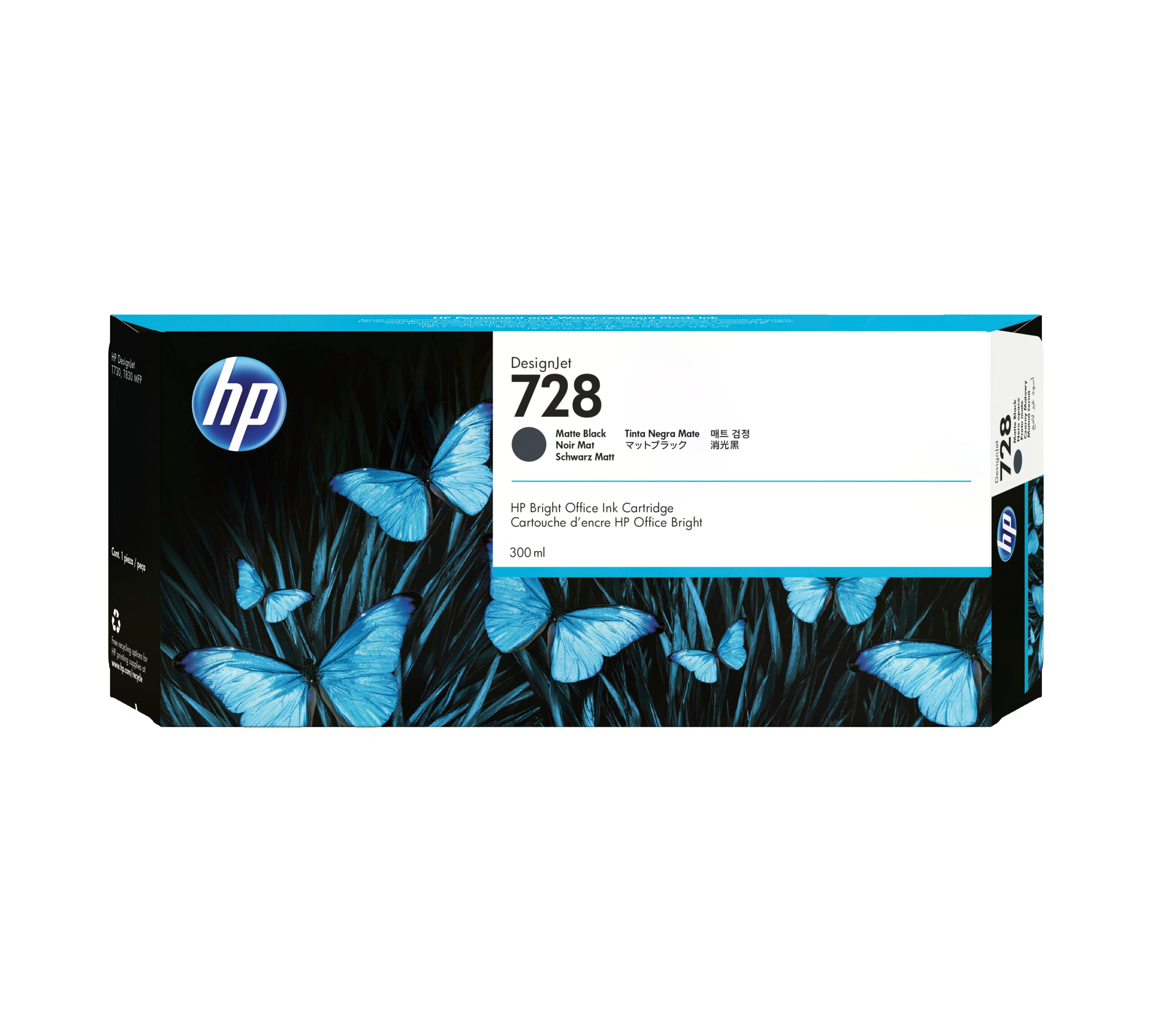 HP 728 - 300 ml - negro mate - original - DesignJet - cartucho de tinta - para DesignJet T730, T830