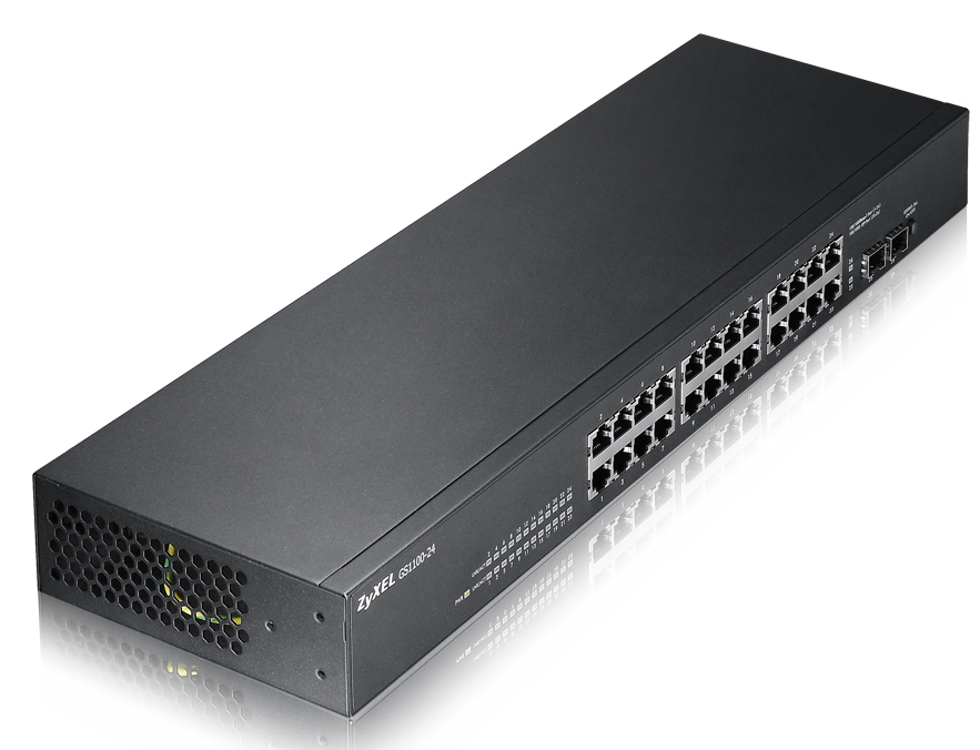 Zyxel GS-1100-24 - Conmutador - 24 x 10/100/1000 + 2 x SFP - montaje en rack
