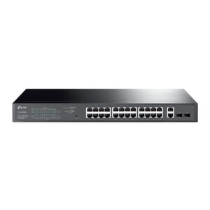 TP-Link TL-SG1428PE - Conmutador - inteligente - 24 x 10/100/1000 (PoE+) + 2 x 10/100/1000 - montaje en rack - PoE+ (250 W) - CA 100 - 240 V