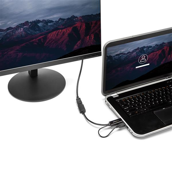 StarTech.com Conversor HDMI a DisplayPort 4K Alimentado por USB Adaptador - Cable adaptador - HDMI, USB (solo alimentación) macho a DisplayPort hembra - 25.5 cm - negro - activo, admite 4K30Hz (3840 x 2160) - para P/N: SV211HDUC, SV221HUC4K