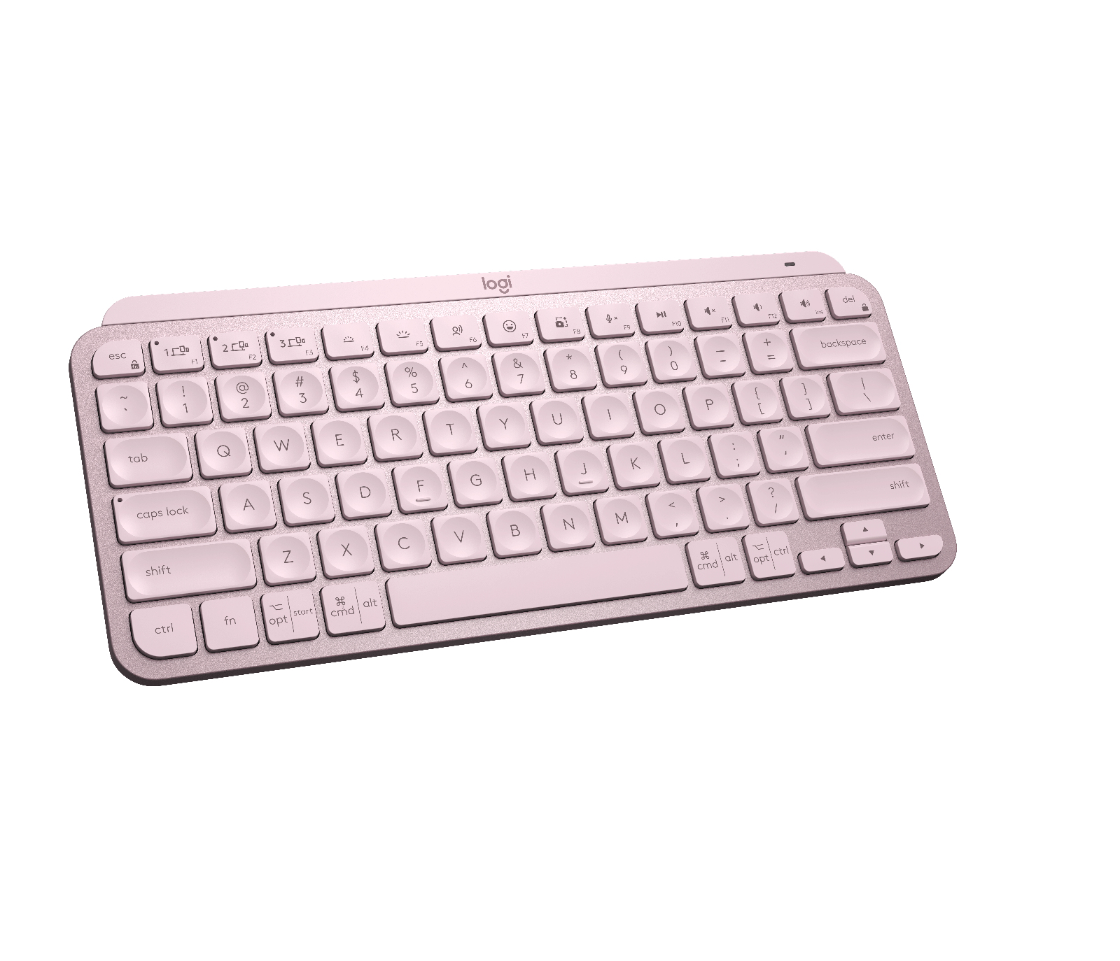 Logitech MX Keys Mini - eclado - Inalámbrico - Español - Bluetooth 5.0 / Bluetooth / 2.4 GHz / USB-C - Ergonomic Design - Rosa
