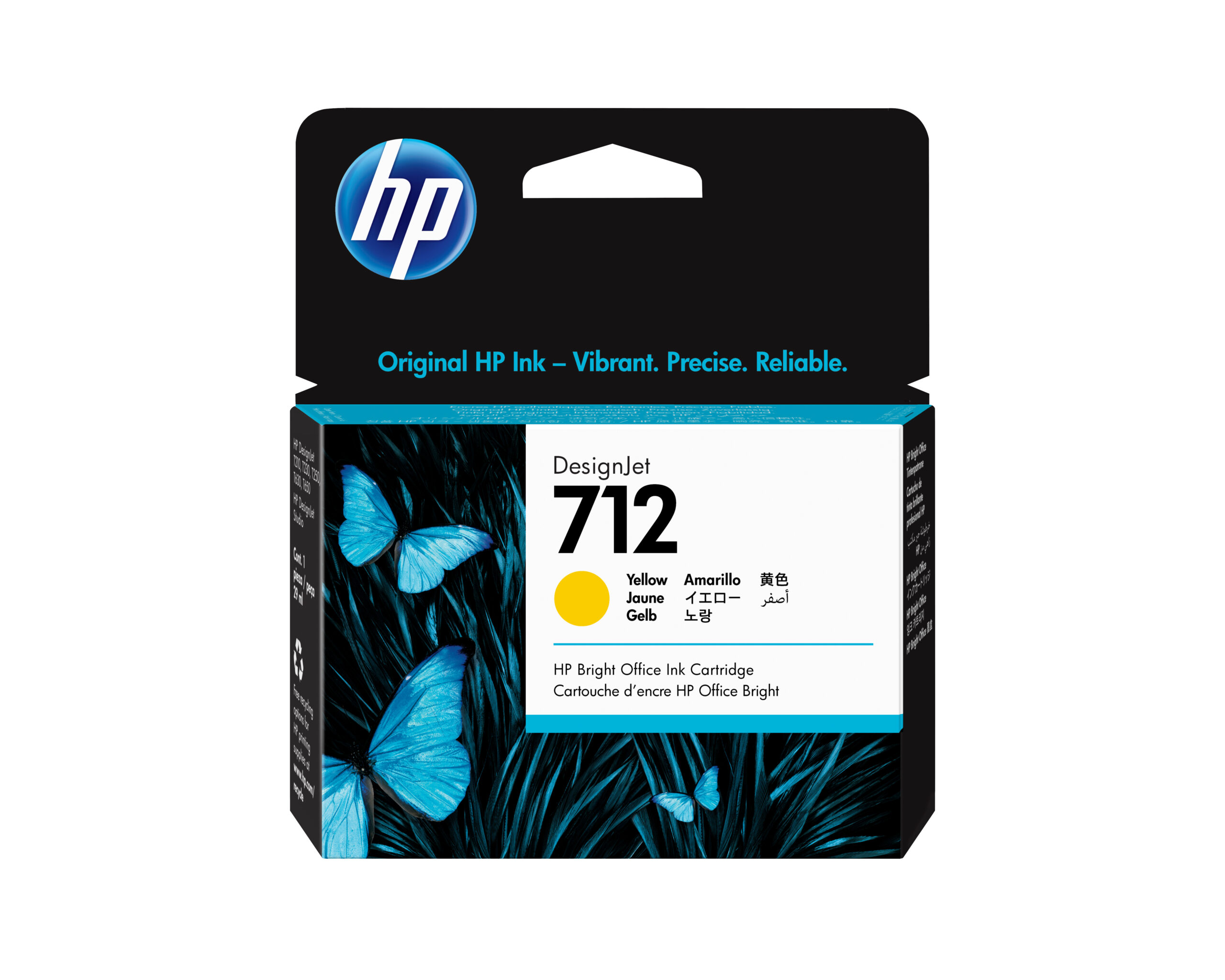 HP 712 - 29 ml - amarillo - original - DesignJet - cartucho de tinta - para DesignJet Studio, T210, T230, T250, T630, T650