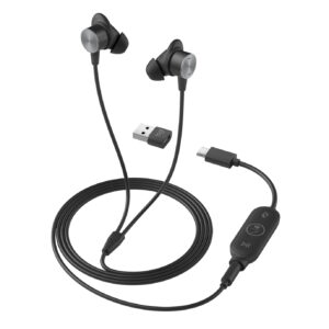 Logitech Zone Wired Earbuds - Auricular - en oreja - cableado - conector de 3,5 mm - aislamiento de ruido - grafito - Certificado para Skype Empresarial, Certificado para Equipos de Microsoft