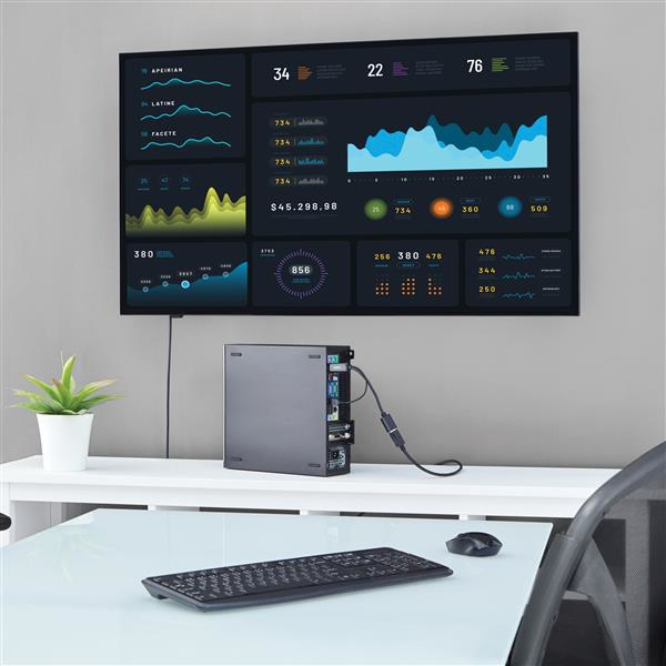 StarTech.com Conversor HDMI a DisplayPort 4K Alimentado por USB Adaptador - Cable adaptador - HDMI, USB (solo alimentación) macho a DisplayPort hembra - 25.5 cm - negro - activo, admite 4K30Hz (3840 x 2160) - para P/N: SV211HDUC, SV221HUC4K