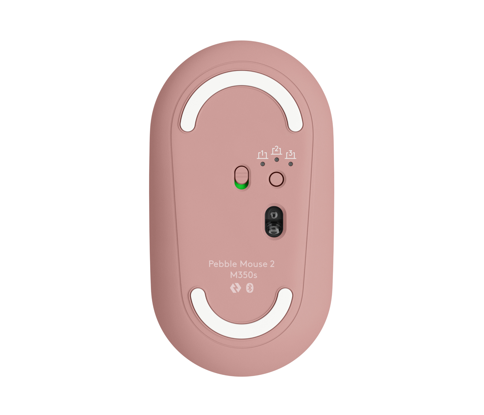 Logitech Pebble Mouse 2 M350s - Ratón - óptico - 3 botones - inalámbrico - Bluetooth - rosa