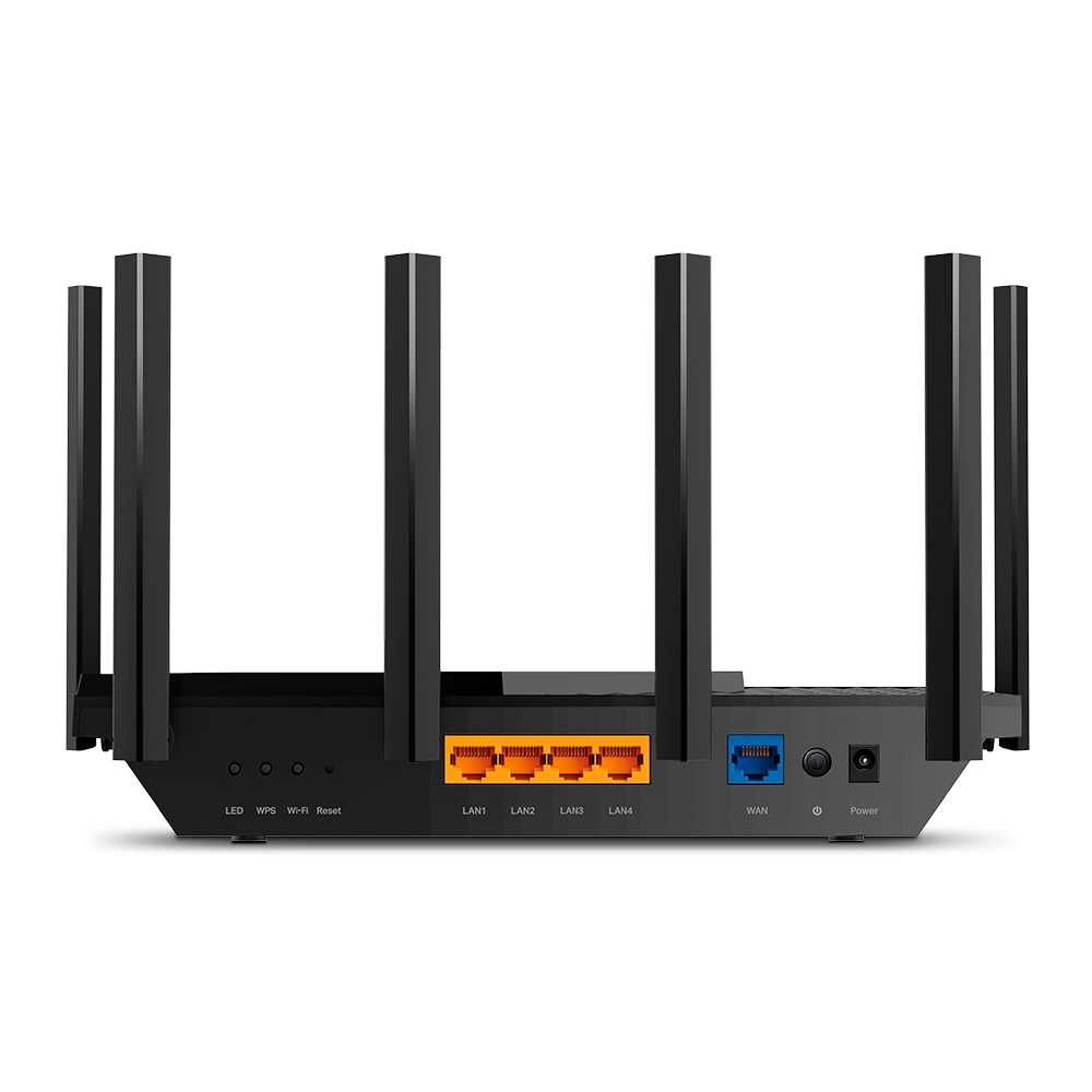 TP-LINK Archer AX73 - V1 - - enrutador inalámbrico - conmutador de 4 puertos - 1GbE - Wi-Fi 6 - Doble banda - hasta 5.4Gbps - Estructura 4T4R y HE160 en la banda 5GHz que permite una conexión ultrarrápida de 4.8 Gbps - 6 potentes antenas - Entrada USB 3.0