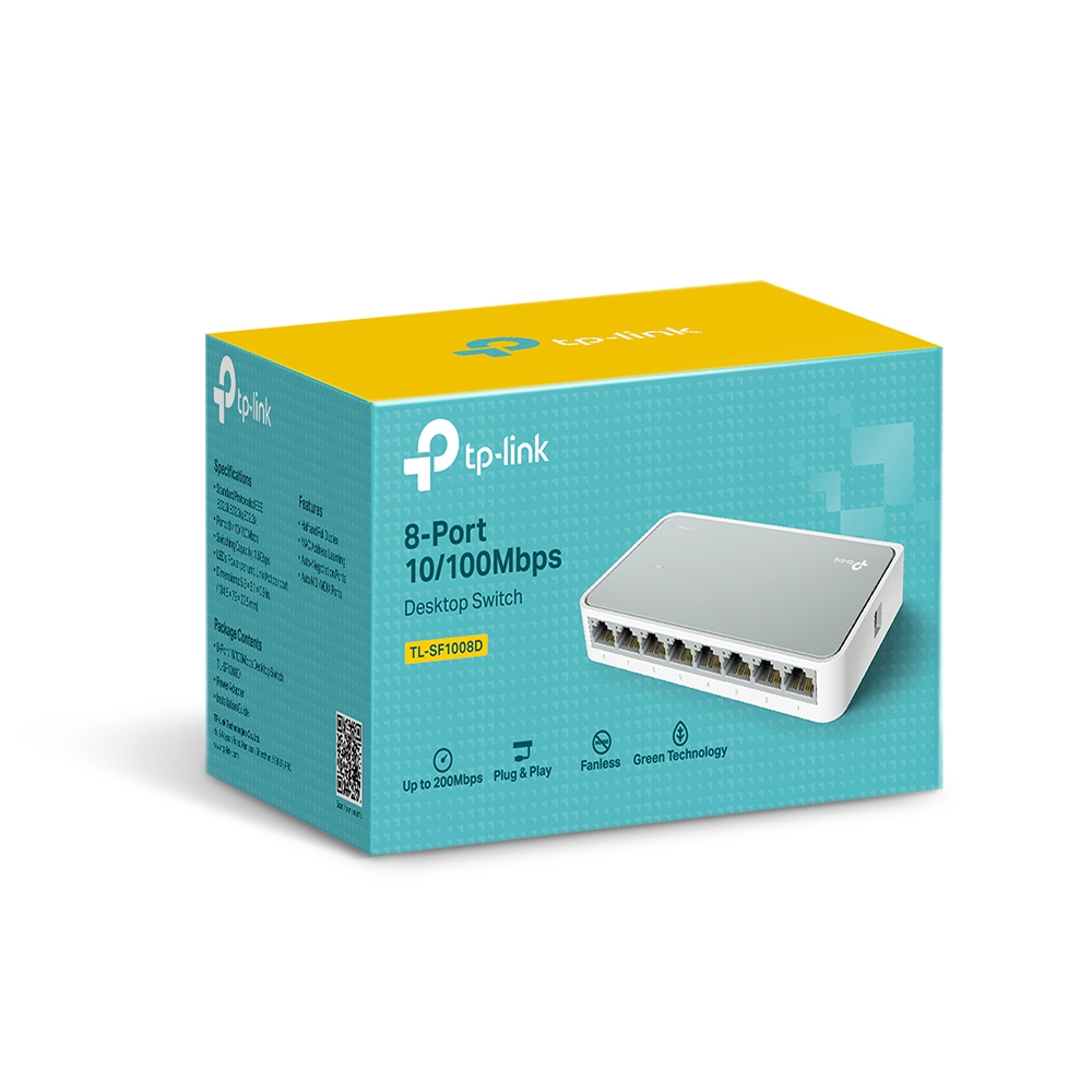 TP-Link TL-SF1008D 8-Port 10/100Mbps Desktop Switch - Conmutador - 8 x 10/100 - sobremesa