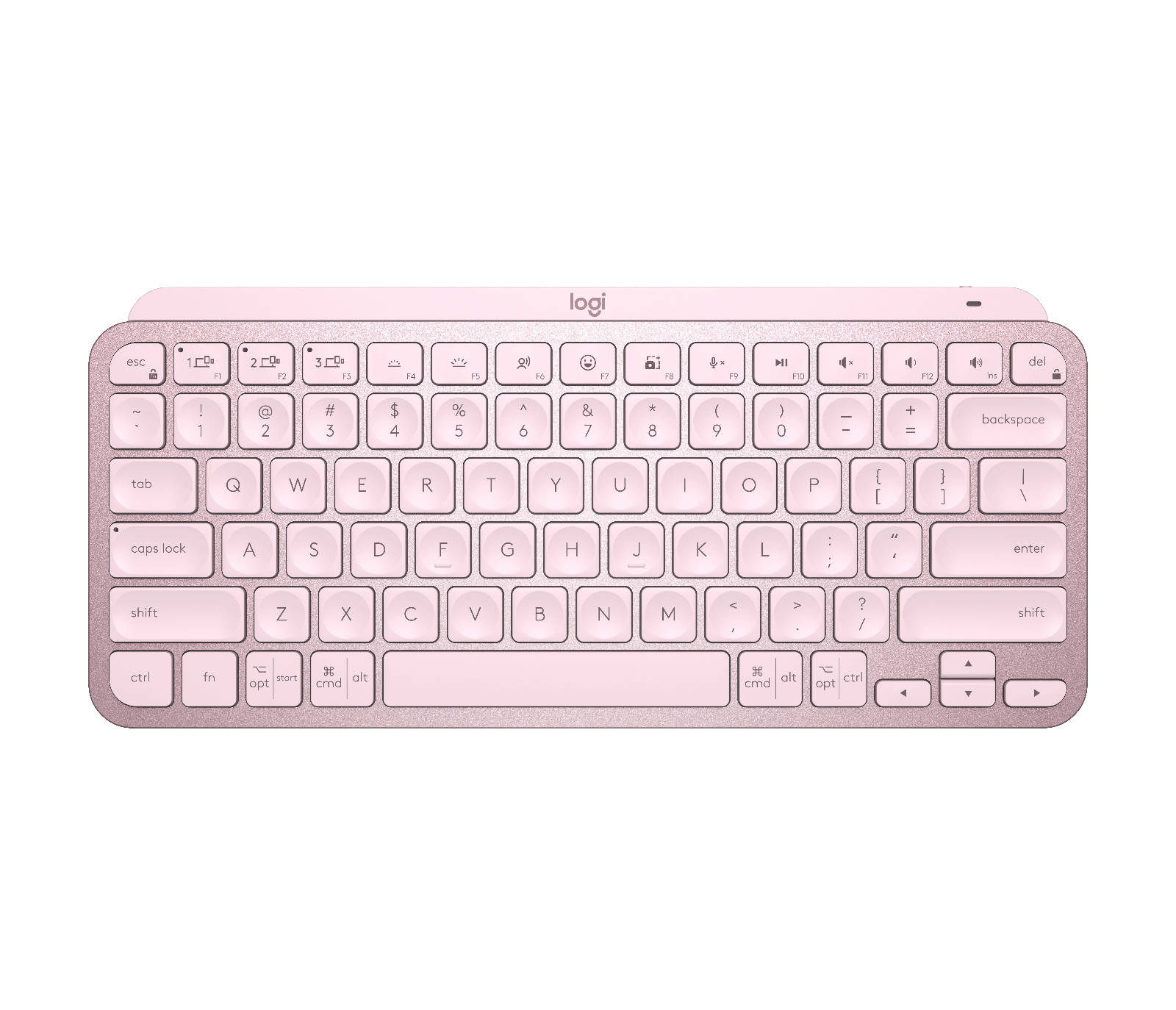 Logitech MX Keys Mini - eclado - Inalámbrico - Español - Bluetooth 5.0 / Bluetooth / 2.4 GHz / USB-C - Ergonomic Design - Rosa