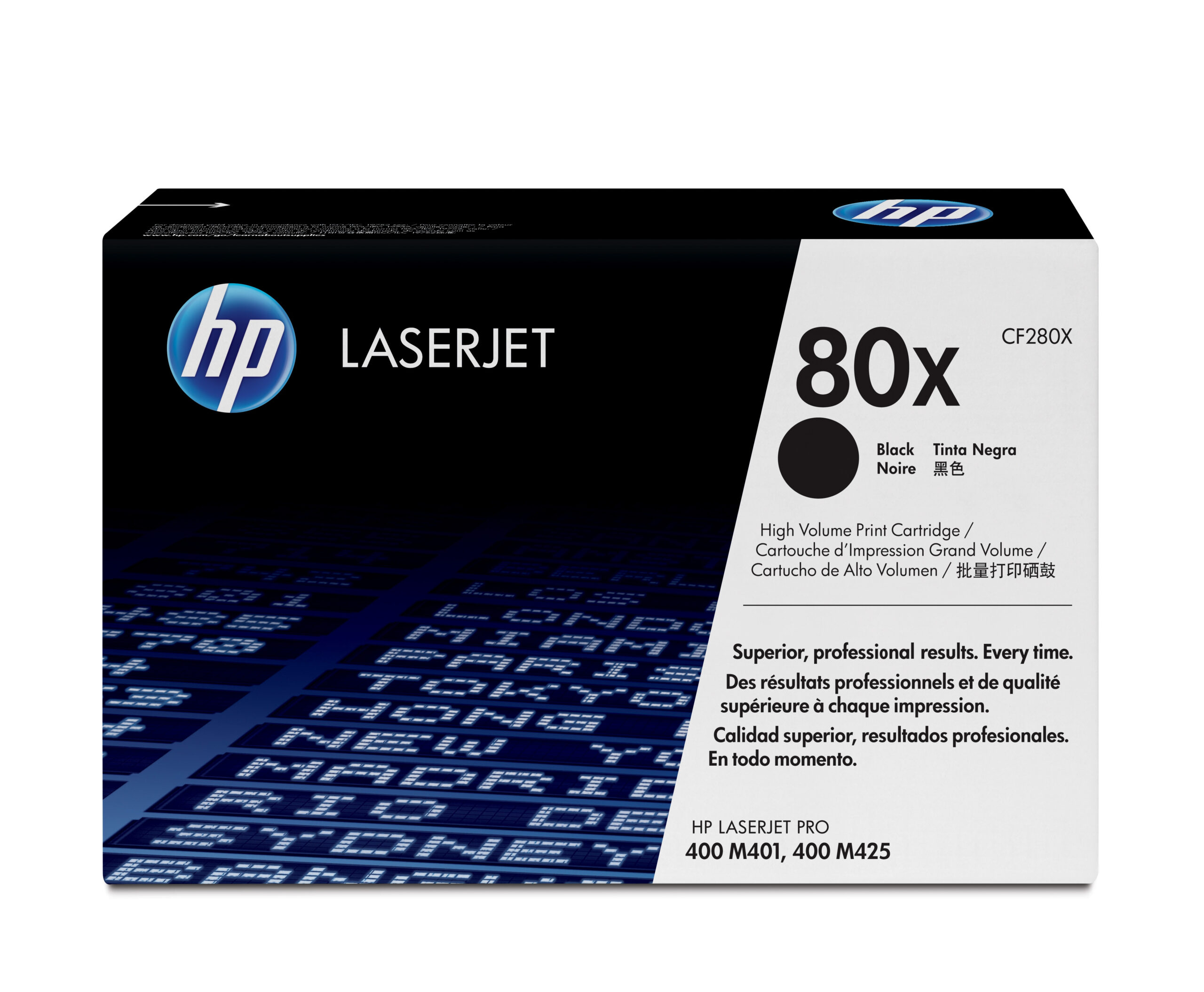 HP 80X - Alto rendimiento - negro - original - LaserJet - cartucho de tóner (CF280X) - para LaserJet Pro 400 M401, MFP M425