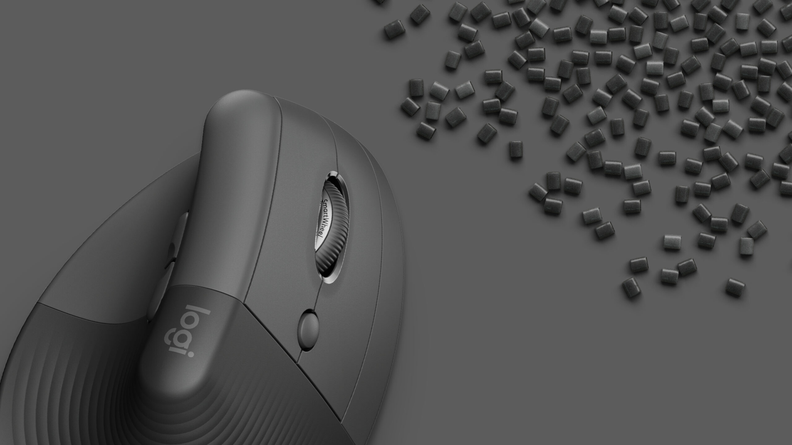 Logitech Lift Vertical Ergonomic Mouse - Ratón vertical - ergonómico - 6 botones - inalámbrico - 2.4 GHz, Bluetooth - receptor de USB Logitech Logi Bolt - grafito